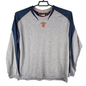 Mens Gray Blue Nike Fit Dry Shirt Long Sleeve Syracuse Team Size XL